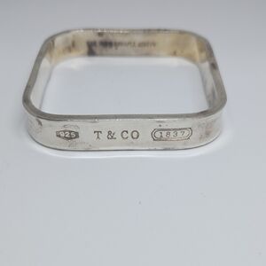 Tiffany&Co .925 Silver Square Bangle Bracelet